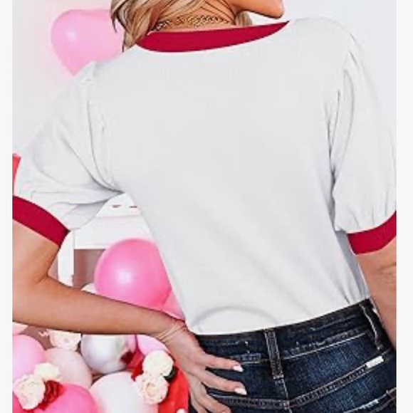 - Valentine’s Day sweater cozy short sleeve womens - Picture 2 of 2